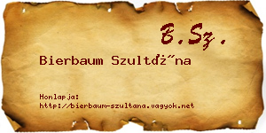 Bierbaum Szultána névjegykártya
